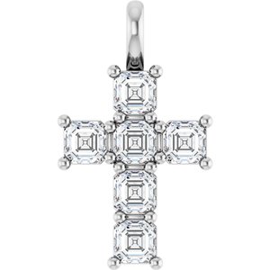 14K White 1 CTW Lab-Grown Diamond Pendant R50062:LG6068:P