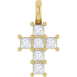 14K Yellow 1/4 CTW Lab-Grown Diamond Pendant R50062:LG6079:P