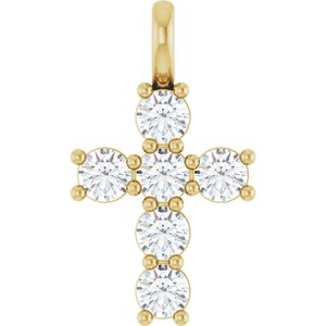14K Yellow 1/2 CTW Lab-Grown Diamond Pendant R50062:LG6028:P