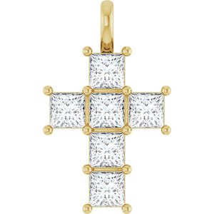 14K Yellow 1 1/2 CTW Lab-Grown Diamond Pendant R50062:LG6045:P