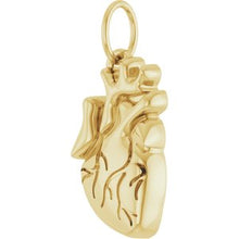 14K Yellow Anatomical Heart Pendant  88771:103:P