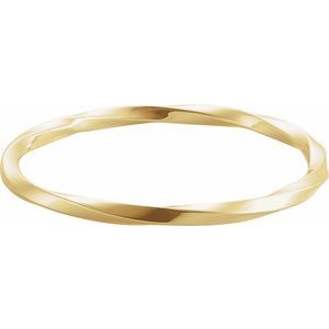 14K Yellow Twisted 7 1/2" Bangle Bracelet BRC990:100:P