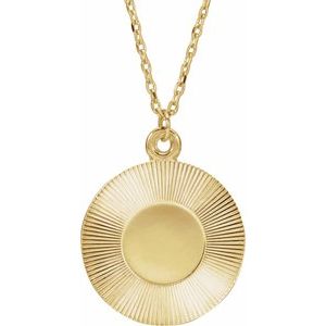 14K Yellow Engravable Round 16-18" Necklace 88607:101:P