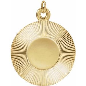 14K Yellow Engravable Round Pendant 88607:105:P