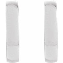 14K White Elongated Domed 20 mm Hoop Earrings 88714:103:P