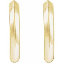 14K Yellow Knife-Edge Hinge 15 mm Hoop Earrings 88489:153:P