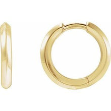 14K Yellow Knife-Edge Hinge 15 mm Hoop Earrings 88489:153:P