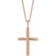 14K Rose Knife-Edge Cross 16-18