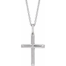 Sterling Silver Knife-Edge Cross 16-18