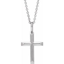 Sterling Silver Knife-Edge Cross 16-18