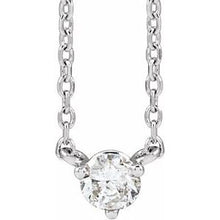 14K White 1/6 CT Natural Diamond 3-Prong 18