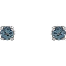 14K White 2.5 mm Natural Aquamarine Stud Earrings 1874:70011:P