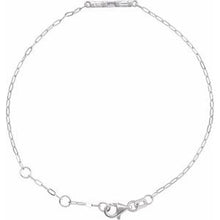 14K White 1/6 CTW Natural Diamond Three-Stone Bar 6-7 1/2