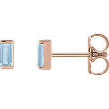 14K Rose Lab-Grown Aqua Sapphire Earrings 88107:137:P