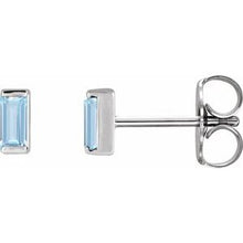 Platinum Lab-Grown Aqua Sapphire Earrings 88107:138:P