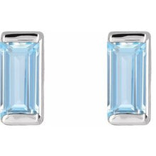 Platinum Lab-Grown Aqua Sapphire Earrings 88107:138:P
