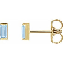 14K Yellow Lab-Grown Aqua Sapphire Earrings 88107:136:P