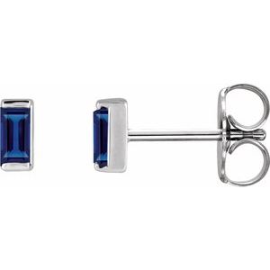 Platinum Lab-Grown Blue Sapphire Earrings 88107:133:P