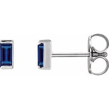 Sterling Silver Lab-Grown Blue Sapphire Earrings 88107:134:P