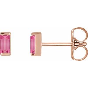 14K Rose Natural Pink Tourmaline Earrings 88107:127:P