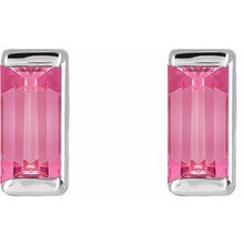 Platinum Natural Pink Tourmaline Earrings 88107:128:P
