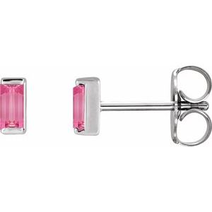 Platinum Natural Pink Tourmaline Earrings 88107:128:P