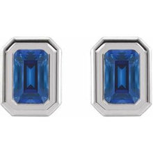 14K White Lab-Grown Blue Sapphire Solitaire Earrings 87364:617:P
