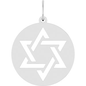 14K White Star of David Pendant 88827:103:P