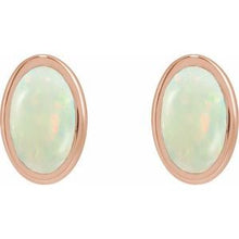 14K Rose Lab-Grown White Opal Earrings 23489:638:P