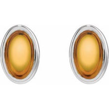 Sterling Silver Natural Citrine Earrings 23489:631:P