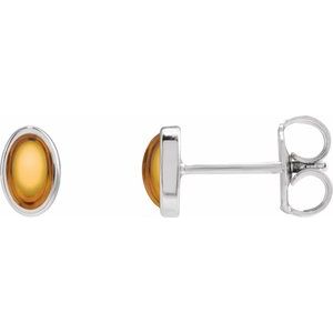 Sterling Silver Natural Citrine Earrings 23489:631:P