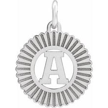 Sterling Silver Initial A Sunburst Pendant 689251:606:P