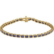 14K Yellow Lab-Grown Blue Sapphire Line 7