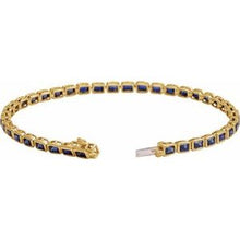 14K Yellow Lab-Grown Blue Sapphire Line 7