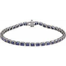 14K White Lab-Grown Blue Sapphire Line 7