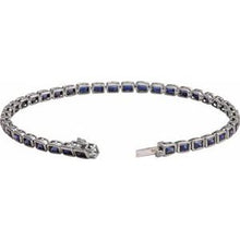 14K White Lab-Grown Blue Sapphire Line 7