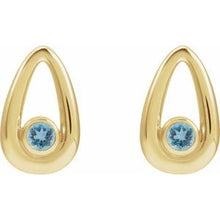 14K Yellow Natural Aquamarine Geometric Earrings 88772:117:P