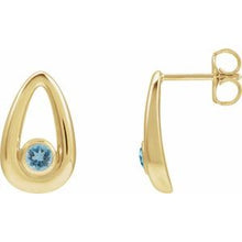 14K Yellow Natural Aquamarine Geometric Earrings 88772:117:P