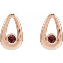 14K Rose Natural Mozambique Garnet Geometric Earrings 88772:118:P