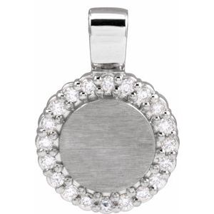 14K White 1/8 CTW Natural Diamond Pendant 88750:103:P