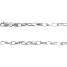 Sterling Silver 3.9 mm Puffed Oval Cable 18