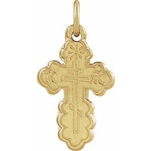 14K Yellow 12x8 mm Orthodox Cross Pendant R4062:63180:P