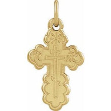 14K Yellow 12x8 mm Orthodox Cross Pendant R4062:63180:P