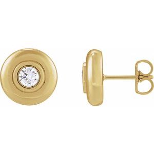 14K Yellow 1/5 CTW Lab-Grown Diamond Puffed Stud Earrings 88850:LG100:P