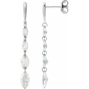 14K White 1 1/2 CTW Lab-Grown Diamond Drilled Diamond Earrings 689338:LG601:P