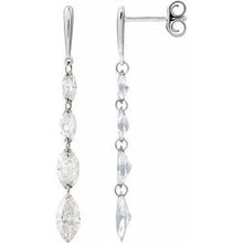 14K White 1 1/2 CTW Lab-Grown Diamond Drilled Diamond Earrings 689338:LG601:P