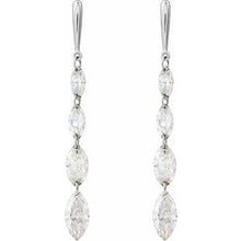 14K White 1 1/2 CTW Lab-Grown Diamond Drilled Diamond Earrings 689338:LG601:P