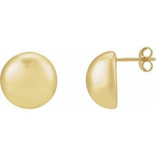 14K Yellow 18 mm Electroform Domed Earrings 689330:100:P