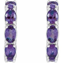 Sterling Silver Natural Amethyst 18.2 mm Hoop Earrings 88765:264:P