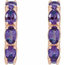 14K Rose Natural Amethyst 18.2 mm Hoop Earrings 88765:213:P
